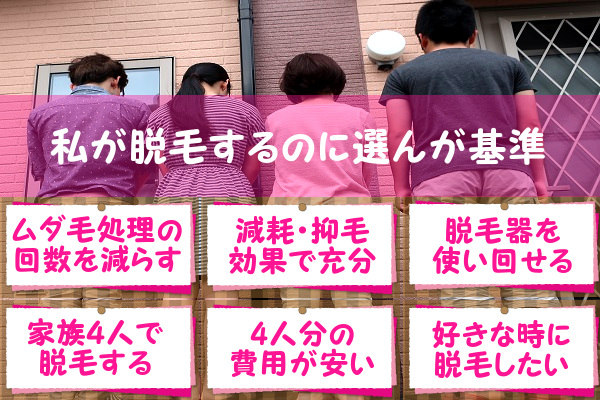 わたしが選んだ脱毛方法の基準・選び方