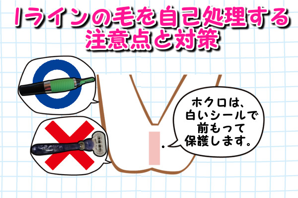 ケノンでＩライン脱毛時の自己処理方法とホクロの保護のやり方