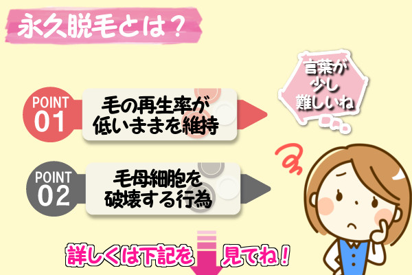 【知ってる？】永久脱毛・不再生脱毛・抑毛・除毛・脱色・剃毛の違い