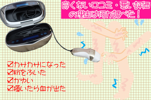 ケノンの悪い口コミに荒れ肌になった