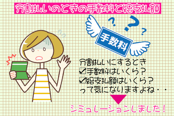 ケノン購入時の分割払いの手数料・総支払額（目安）